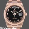Super Clone Unisex's Rolex Day-Date 36mm Unisex-118205-Black Arabic Dial Black