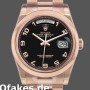 Super Clone Unisex's Rolex Day-Date 36mm Unisex-118205-Black Arabic Dial Black