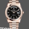Super Clone Men's Rolex Day-Date 36mm Unisex-118205-Black Dial Black