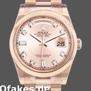 Super Clone Unisex's Rolex Day-Date 36mm Unisex-118205-Pink Diamond Dial Pink