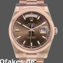 Super Clone Unisex's Rolex Day-Date 36mm Unisex-118205-Rose Gold-Chocolate Dial Chocolate
