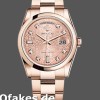 Super Clone Unisex's Rolex Day-Date 36mm Unisex-118205-Rose Gold-Pink Jubilee Diamond Dial Pink