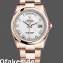 Super Clone Unisex's Rolex Day-Date 36mm Unisex-118205-White Roman Numeral Dial White