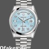 Super Clone Unisex's Rolex Day-Date 36mm Unisex-118206-Ice Blue-Diamonds Dial Ice Blue