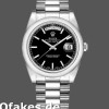 Super Clone Unisex's Rolex Day-Date 36mm Unisex-118206-Platinum-Black Dial Luxury