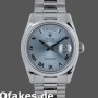 Super Clone Unisex's Rolex Day-Date 36mm Unisex-118206-Platinum-Ice Blue Dial Ice Blue