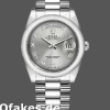 Super Clone Unisex's Rolex Day-Date 36mm Unisex-118206-Rhodium Grey Dial-Roman Numerals Grey