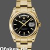 Super Clone Unisex's Rolex Day-Date 36mm Unisex-118208-Black Arab Dial-Yellow Gold Black