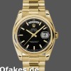 Super Clone Unisex's Rolex Day-Date 36mm Unisex-118208-Black Dial-Automatic-Yellow Gold Black
