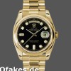 Super Clone Unisex's Rolex Day-Date 36mm Unisex-118208-Black Diamond Dial Black