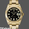 Super Clone Unisex's Rolex Day-Date 36mm Unisex-118208-Black Diamond Dial-Yellow Gold Black