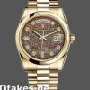 Super Clone Unisex's Rolex Day-Date 36mm Unisex-118208-Black MOP-Diamond Dial MOP