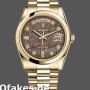Super Clone Unisex's Rolex Day-Date 36mm Unisex-118208-Black MOP-Diamond Dial MOP