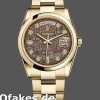 Super Clone Unisex's Rolex Day-Date 36mm Unisex-118208-Black Mother of Pearl-Diamond Dial MOP