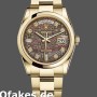 Super Clone Unisex's Rolex Day-Date 36mm Unisex-118208-Black Mother of Pearl-Diamond Dial MOP