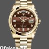 Super Clone Unisex's Rolex Day-Date 36mm Unisex-118208-Bulls Eye-Diamonds Dial Brown