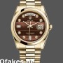 Super Clone Unisex's Rolex Day-Date 36mm Unisex-118208-Bulls Eye-Diamonds Dial Brown
