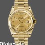 Super Clone Unisex's Rolex Day-Date 36mm Unisex-118208-Champagne Dial-Arabic Numeral Hour Markers-Yellow Gold Champagne