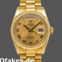 Super Clone Unisex's Rolex Day-Date 36mm Unisex-118208-Champagne Dial-Roman Numerals Champagne