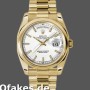 Super Clone Unisex's Rolex Day-Date 36mm Unisex-118208-White Dial White