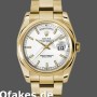 Super Clone Unisex's Rolex Day-Date 36mm Unisex-118208-White Dial-Yellow Gold White