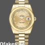 Super Clone Unisex's Rolex Day-Date 36mm Unisex-118208-Yellow Gold-Champagne Dial Champagne