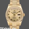 Super Clone Unisex's Rolex Day-Date 36mm Unisex-118208-Yellow Gold-Champagne Dial-Roman Numerals Champagne