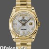 Super Clone Unisex's Rolex Day-Date 36mm Unisex-118208-Yellow Gold-Meteorite Grey Diamond Dial Grey