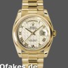 Super Clone Unisex's Rolex Day-Date 36mm Unisex-118208-Yellow Gold-Roman Numeral Pyramid-Ivory Dial Ivory