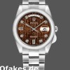 Super Clone Unisex's Rolex Day-Date 36mm Unisex-118209-Jubilee-Chocolate Brown-Diamonds Dial Brown