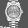 Super Clone Unisex's Rolex Day-Date 36mm Unisex-118209-Silver Dial-White Gold Silver