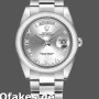 Super Clone Unisex's Rolex Day-Date 36mm Unisex-118209-Silver Roman Numerals Dial-Automatic Silver