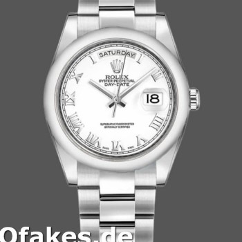 Super Clone Unisex's Rolex Day-Date 36mm Unisex-118209-White Dial White<br />