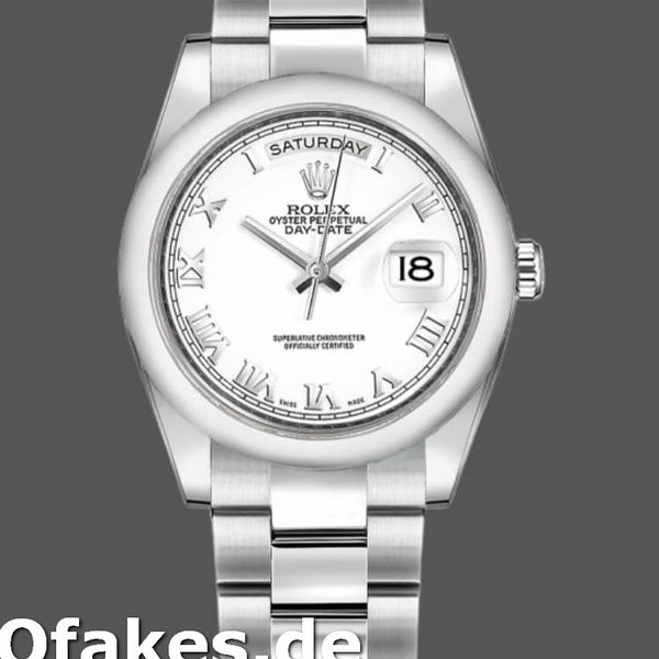 Super Clone Unisex's Rolex Day-Date 36mm Unisex-118209-White Dial White<br />
