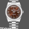 Super Clone Unisex's Rolex Day-Date 36mm Unisex-118209-White Gold-Chocolate Brown Dial Chocolate Brown<br />