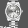 Super Clone Unisex's Rolex Day-Date 36mm Unisex-118209-White Gold-Silver Diamond Dial-Automatic Silver