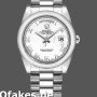 Super Clone Unisex's Rolex Day-Date 36mm Unisex-118209-White Gold-White Dial White<br />