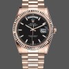Super Clone Unisex's Rolex Day-Date 36mm Unisex-118235-Black Dial-Rose Gold Black