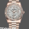 Super Clone Unisex's Rolex Day-Date 36mm Unisex-118235-Everose Gold-Meteorite Diamond Dial Meteorite