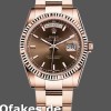 Super Clone Unisex's Rolex Day-Date 36mm Unisex-118235-Fluted Bezel-Chocolate Dial Chocolate