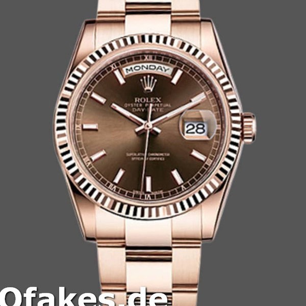 Super Clone Unisex's Rolex Day-Date 36mm Unisex-118235-Fluted Bezel-Chocolate Dial Chocolate