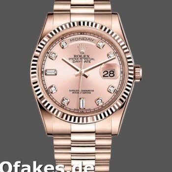 Super Clone Women's Rolex Day-Date 36mm Women's-118235-Pink Diamond Dial Pink