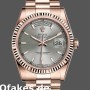 Super Clone Unisex's Rolex Day-Date 36mm Unisex-118235-Rhodium Grey Dial-Rose Gold Rhodium Grey