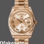 Super Clone Unisex's Rolex Day-Date 36mm Unisex-118235-Rose Champagne-Roman Dial Champagne