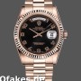 Super Clone Unisex's Rolex Day-Date 36mm Unisex-118235-Rose Gold-Black Arabic Dial Black