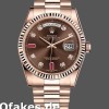 Super Clone Unisex's Rolex Day-Date 36mm Unisex-118235-Rose Gold-Chocolate Brown Dial Chocolate
