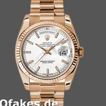 Super Clone Unisex's Rolex Day-Date 36mm Unisex-118235-White Dial White