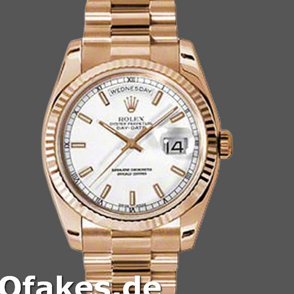Super Clone Unisex's Rolex Day-Date 36mm Unisex-118235-White Dial White