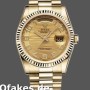 Super Clone Unisex's Rolex Day-Date 36mm Unisex-118238-Arabic Numeral Wave-Champagne Dial-Yellow Gold Champagne