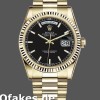 Super Clone Unisex's Rolex Day-Date 36mm Men's-118238-Black Dial-Stainless Steel Black